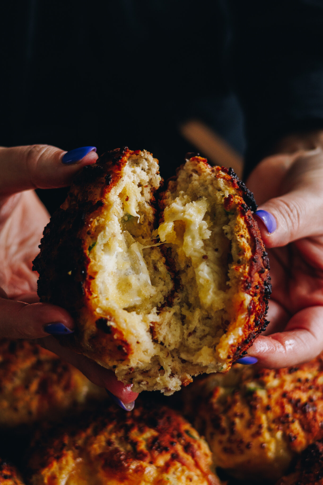 Brie Stuffed Scones with Honey Mustard